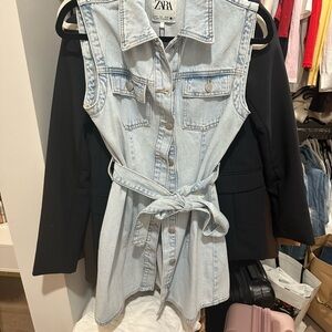 Zara Light Blue Denim Dress